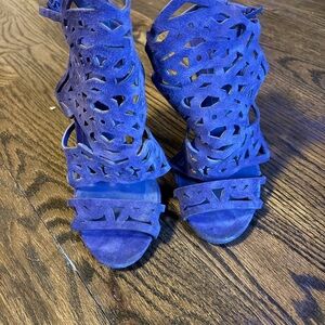 Brian Atwood Vibrant Blue Cutout Heels